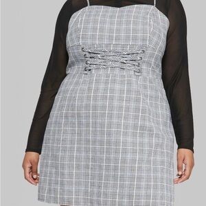 Wild Fable Black and White Plaid Mini Dress